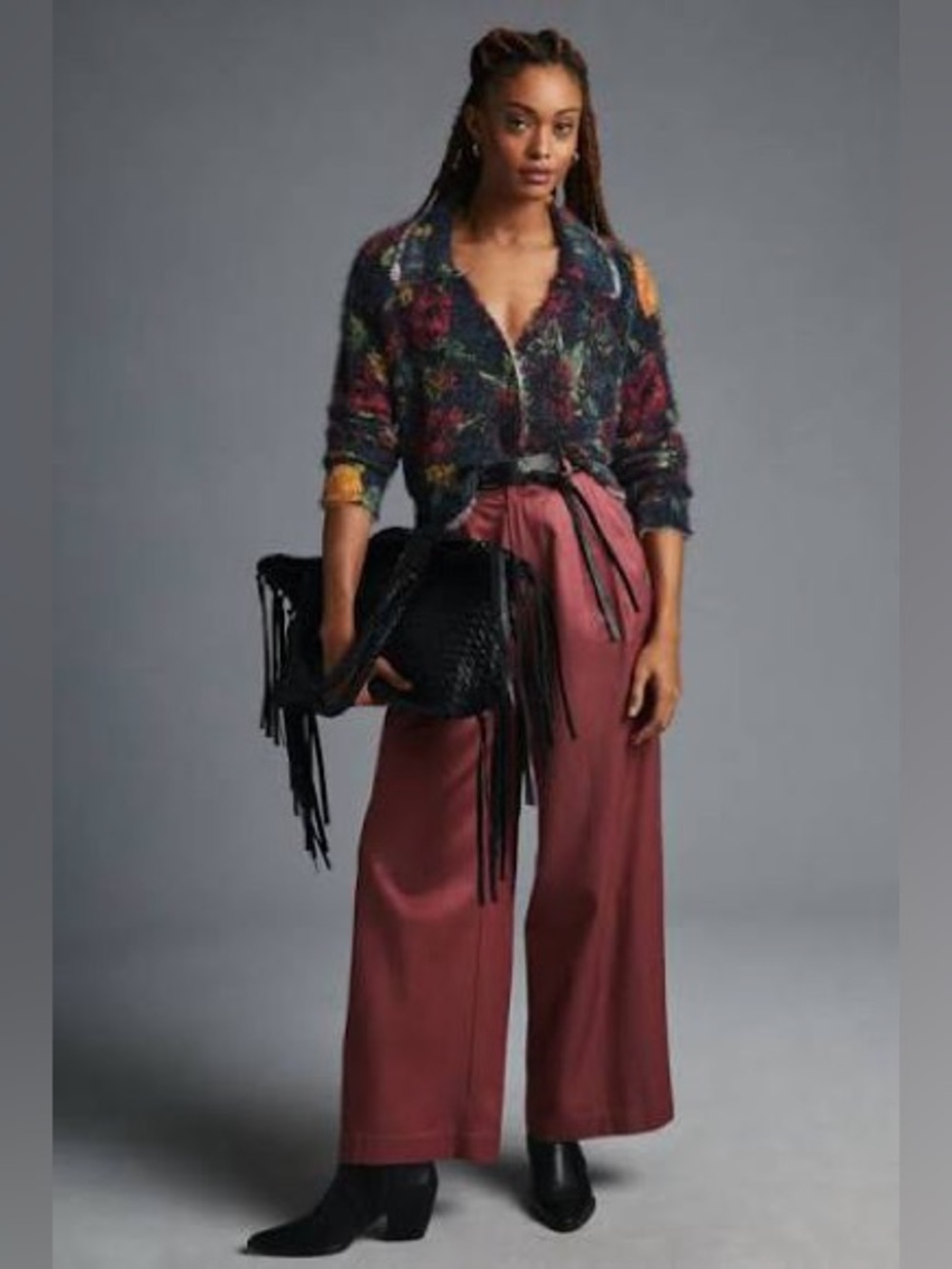 Anthropologie Cropped Eyelash Cardigan Sweater